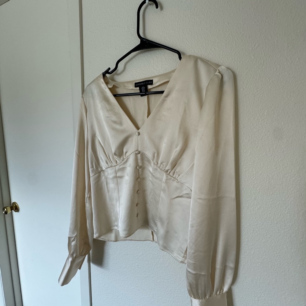 sincerely jules satin womens shirt